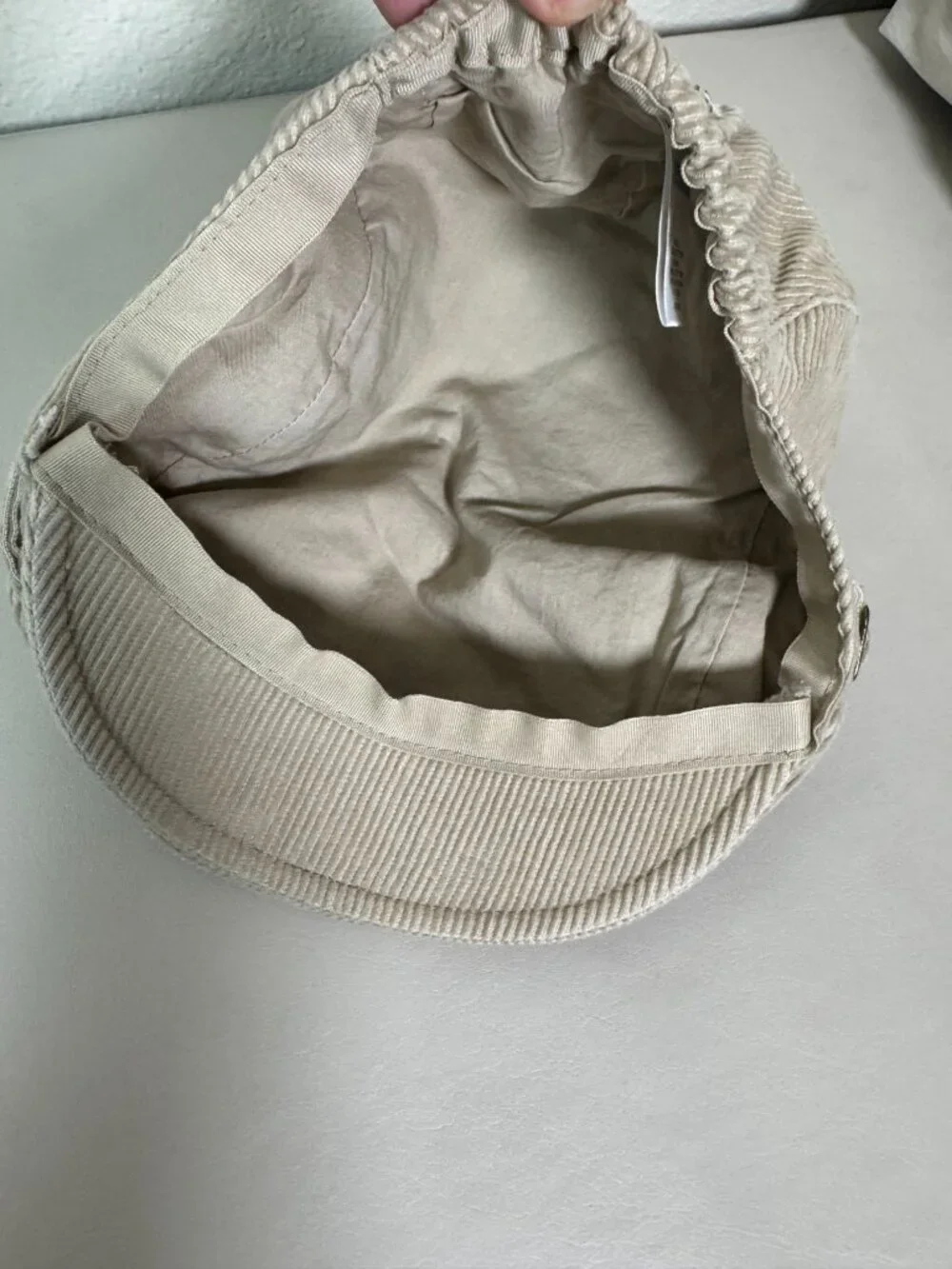 Janie And Jack Kids Beige Corduroy Newsboy Hat 4T-5T Adjustable Strap
